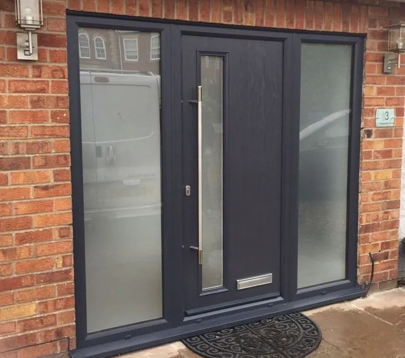 Insulated door with a contemporary design installed in Nottinghamshire